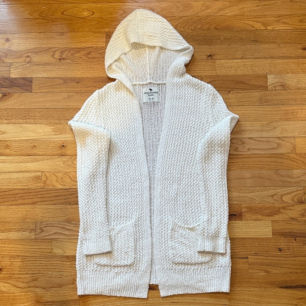 Abercrombie Kids Cream Hooded Cardigan